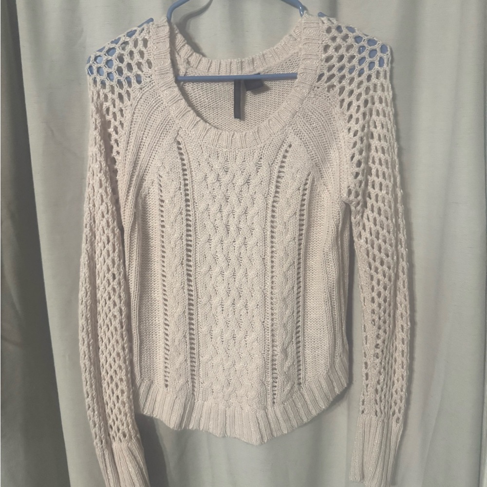 Cream Cozy Knit Scoop Neck Sweater
